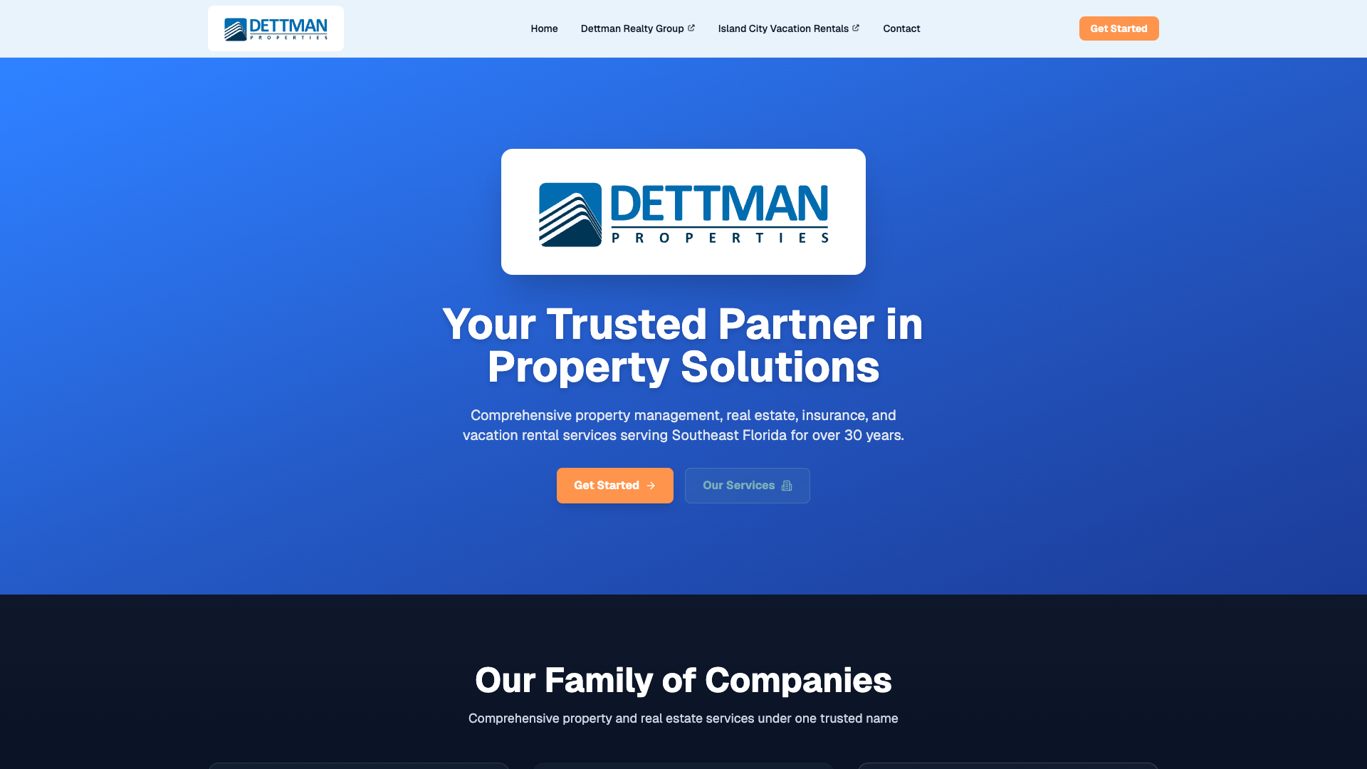 Dettman Properties website screenshot