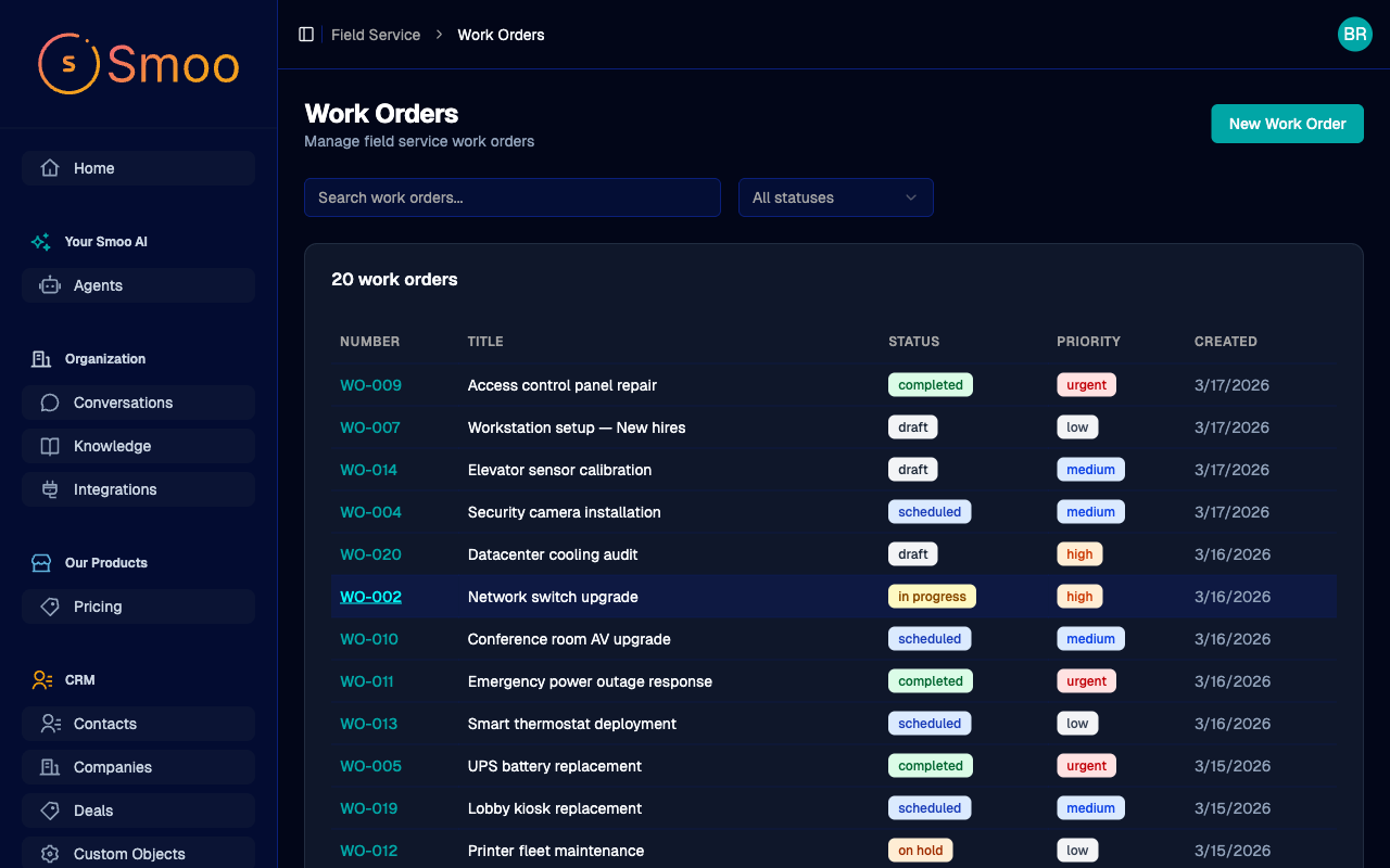 Field Service Dispatch Board
